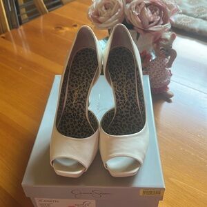 Josette white patent Jessica Simpson open toe
